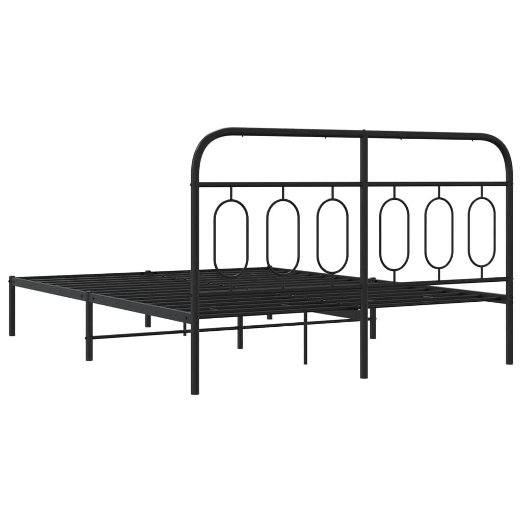 Zwart Metalen Bedframe met Hoofdbord - 150x200 cm (52% Korting)