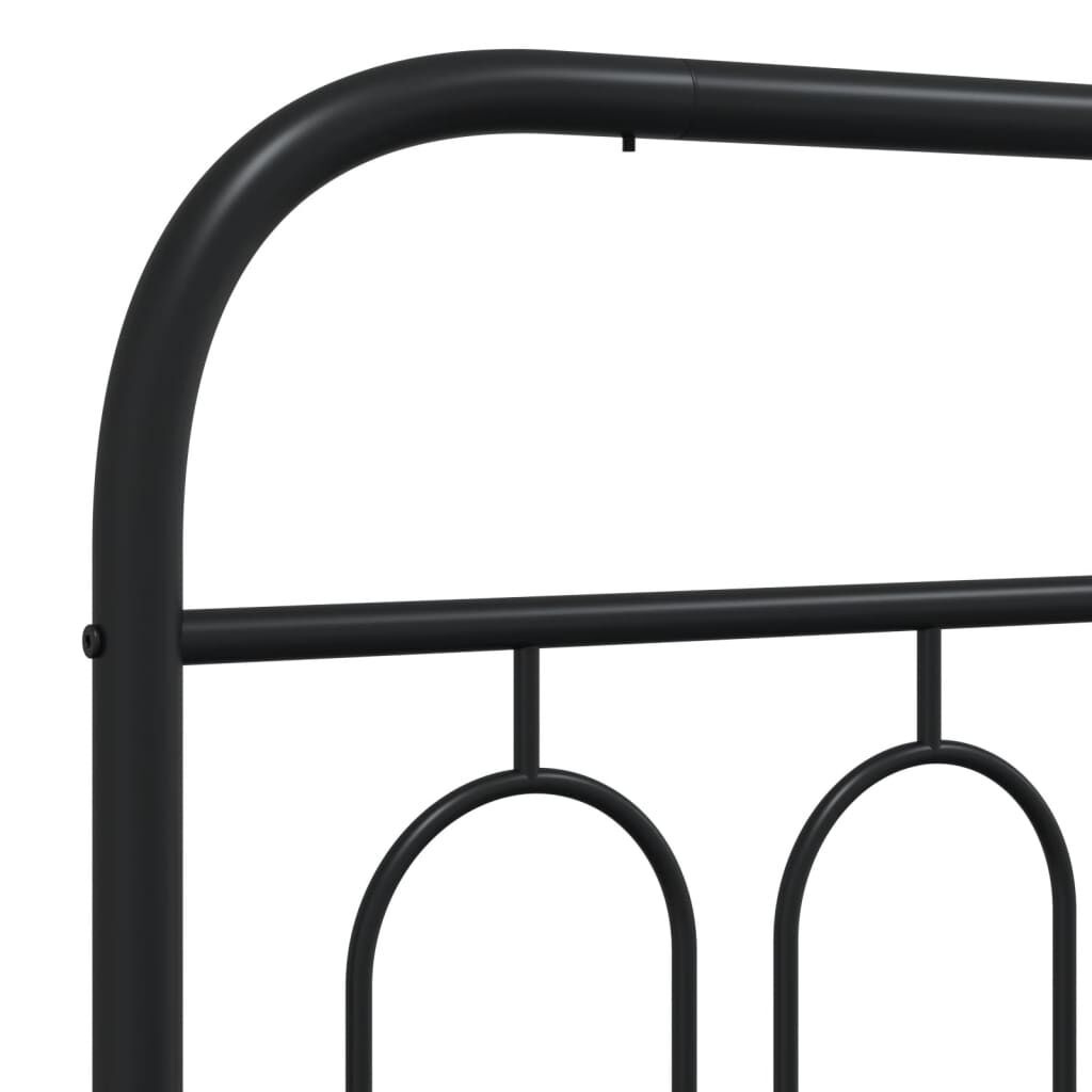 Zwart Metalen Bedframe met Hoofdbord - 150x200 cm (52% Korting)