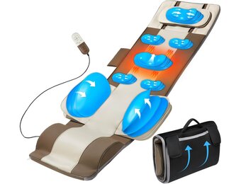 Massagemat voor het hele lichaam met 3D-stretching, lumbale tractie, rugverwarming, 4 massagemodi & 3 intensiteiten