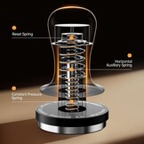 MHW-3BOMBER Koffiestamper met constante druk, 54 mm, titanium coating, ingebouwde veerbelasting van 6,8/13,6 kg, 54 mm espressomachine met geluidsfeedback, zwart, model: T6177T-OS