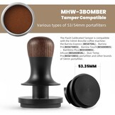 MHW-3BOMBER Koffiestamper met constante druk, 54 mm, titanium coating, ingebouwde veerbelasting van 6,8/13,6 kg, 54 mm espressomachine met geluidsfeedback, zwart, model: T6177T-OS
