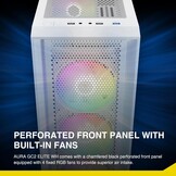 GAMDIAS AURA GC2 ELITE WH A PC Behuizing Mid Tower Wit met Gehard Glas en 4x 120mm ARGB Fans