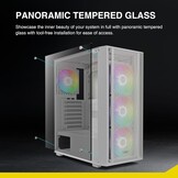 GAMDIAS AURA GC2 ELITE WH A PC Behuizing Mid Tower Wit met Gehard Glas en 4x 120mm ARGB Fans