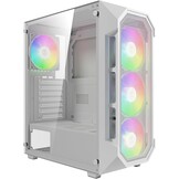 GAMDIAS AURA GC2 ELITE WH A PC Behuizing Mid Tower Wit met Gehard Glas en 4x 120mm ARGB Fans