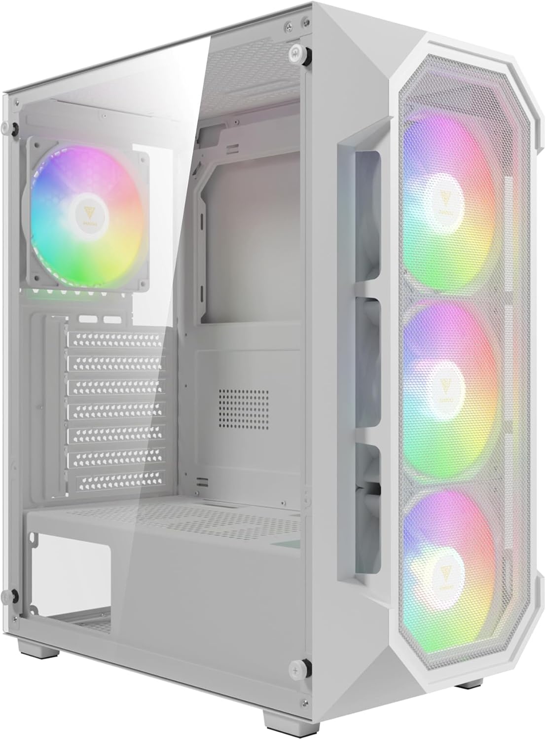 GAMDIAS AURA GC2 ELITE WH A PC Behuizing Mid Tower Wit met Gehard Glas en 4x 120mm ARGB Fans