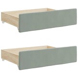 vidaXL Bedlades Set 2x, Lichtgrijs Fluweel & Hout - 82% Korting