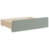 vidaXL Bedlades Set 2x, Lichtgrijs Fluweel & Hout - 82% Korting