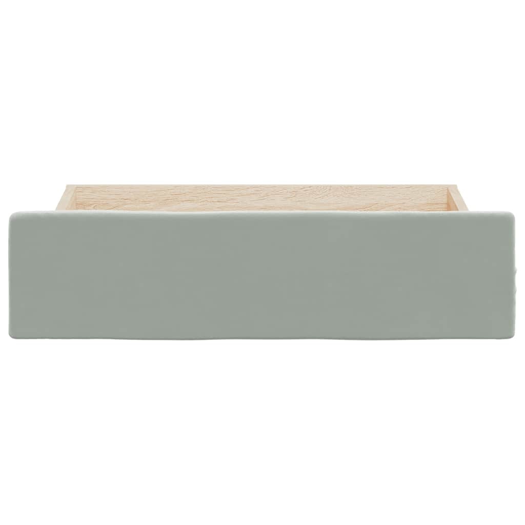 vidaXL Bedlades Set 2x, Lichtgrijs Fluweel & Hout - 82% Korting
