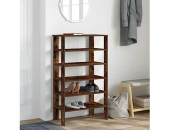 vidaXL Schoenenrek 61x32x105 cm bewerkt hout gerookt eikenkleurig