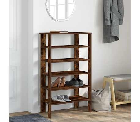 vidaXL Schoenenrek 61x32x105 cm bewerkt hout gerookt eikenkleurig