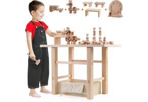 Houten Werkbank Kinderen 83-delig | Montessori Speelgoed met 65% Korting