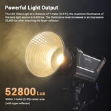 SMALLRIG RC120B 120W COB Bi-Color Video Light, 2700K-6500K 52800Lux Continuous Video Light met 9 Lichteffecten, CRI 95+ Bowens Montage Lamp met 2 Voedings Methoden SmallGoGo App Bediening - 3615