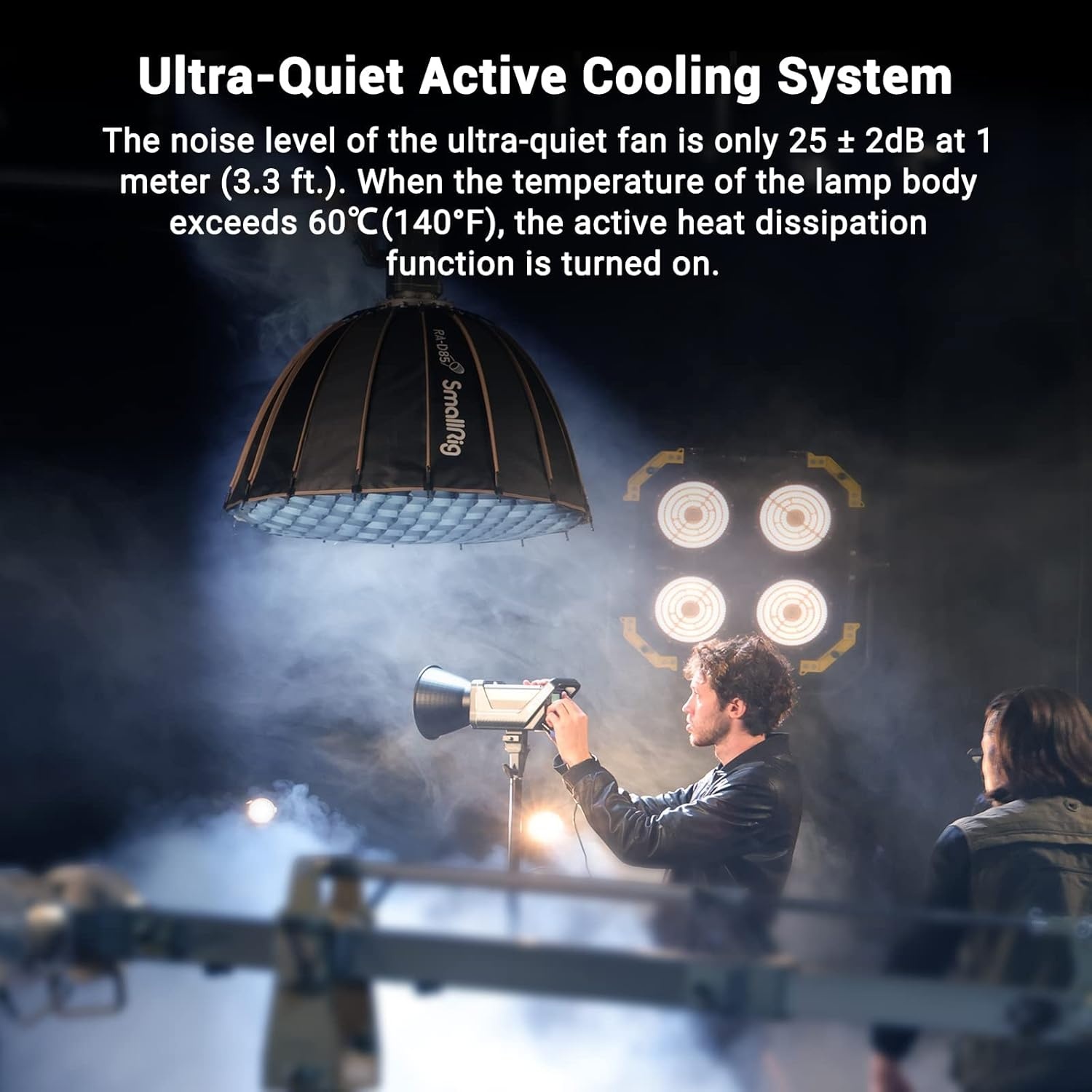 SMALLRIG RC120B 120W COB Bi-Color Video Light, 2700K-6500K 52800Lux Continuous Video Light met 9 Lichteffecten, CRI 95+ Bowens Montage Lamp met 2 Voedings Methoden SmallGoGo App Bediening - 3615