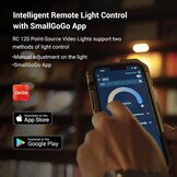 SMALLRIG RC120B 120W COB Bi-Color Video Light, 2700K-6500K 52800Lux Continuous Video Light met 9 Lichteffecten, CRI 95+ Bowens Montage Lamp met 2 Voedings Methoden SmallGoGo App Bediening - 3615