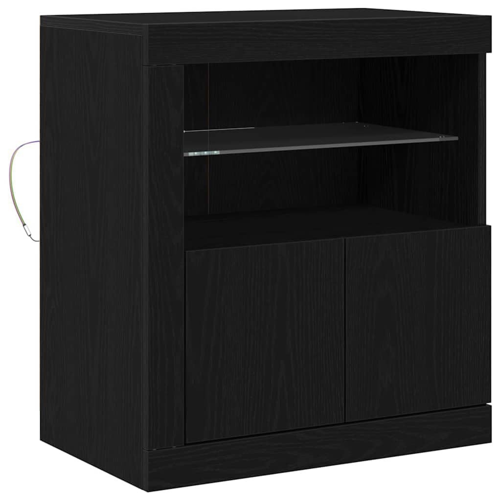 vidaXL Dressoir Zwart 60.5 x 37 x 67 cm Bewerkt hout