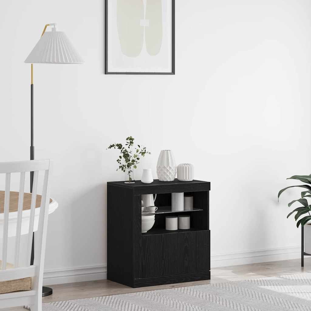 vidaXL Dressoir Zwart 60.5 x 37 x 67 cm Bewerkt hout