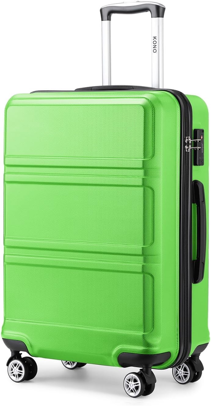 KONO Handbagage Koffer 55cm Apfelgrün met TSA-slot en zwenkwielen