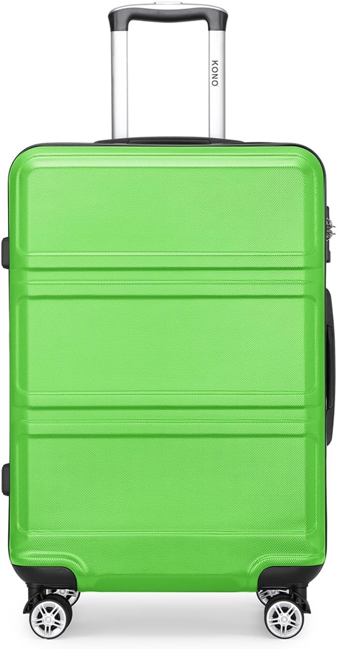 KONO Handbagage Koffer 55cm Apfelgrün met TSA-slot en zwenkwielen
