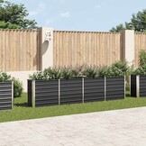 vidaXL Plantenbak verhoogd 320x40x77 cm gegalvaniseerd staal antraciet