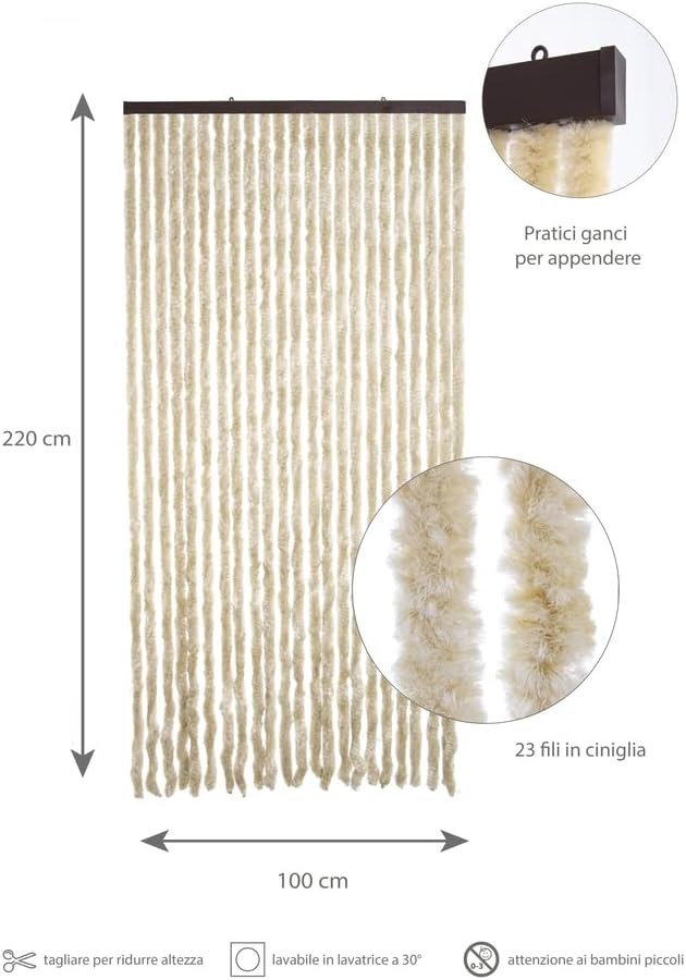 VERDELOOK Sole Curtain 100 x 220 cm, Beige, Fili: 24