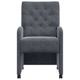 VidaXL Eetstoelen met Wielen - Donkergrijs Fluweel (2 stuks)