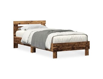 vidaXL Bedframe met Led - Oud Hout - 90x190 cm - 34% Korting