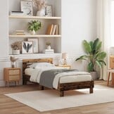 vidaXL Bedframe met Led - Oud Hout - 90x190 cm - 34% Korting