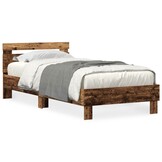 vidaXL Bedframe met Led - Oud Hout - 90x190 cm - 34% Korting