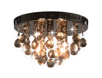 Zwarte Plafondlamp met Smoky Kralen - 33% Korting
