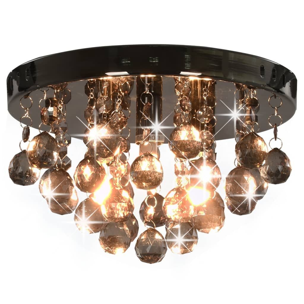 Zwarte Plafondlamp met Smoky Kralen - 33% Korting
