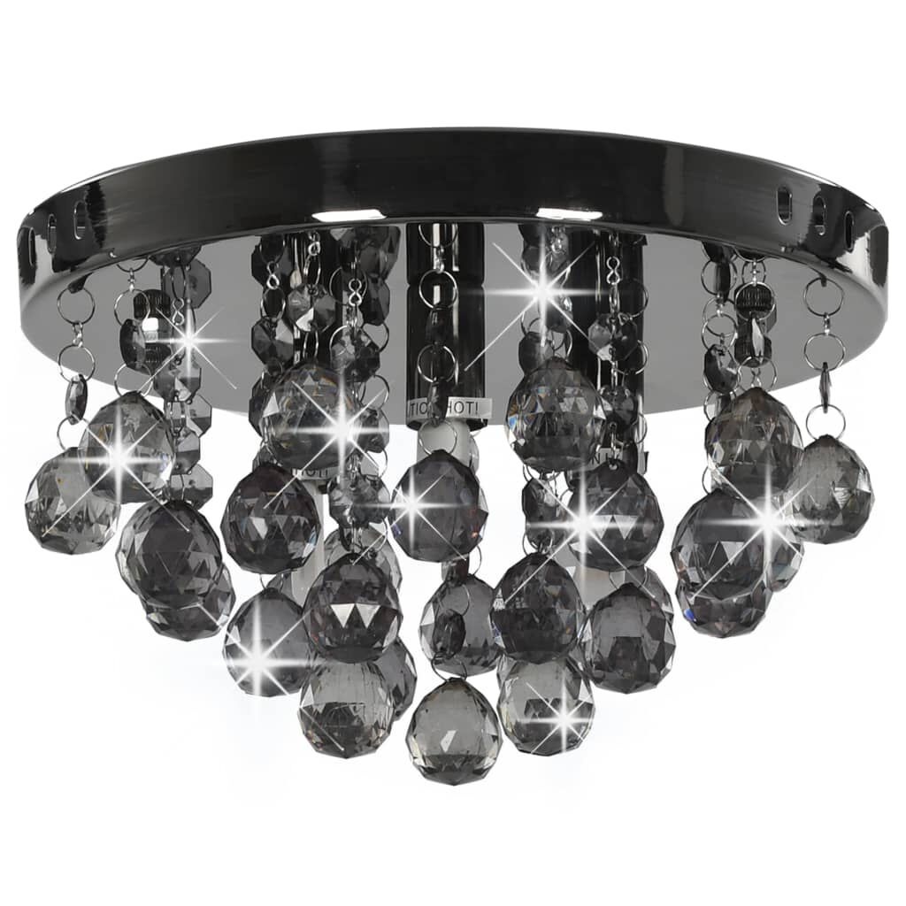 Zwarte Plafondlamp met Smoky Kralen - 33% Korting