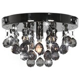 Zwarte Plafondlamp met Smoky Kralen - 33% Korting