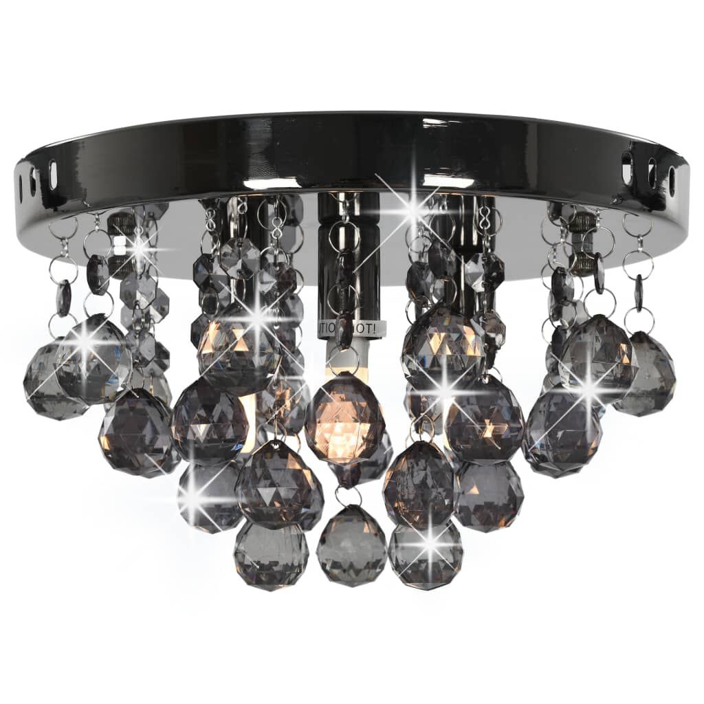 Zwarte Plafondlamp met Smoky Kralen - 33% Korting