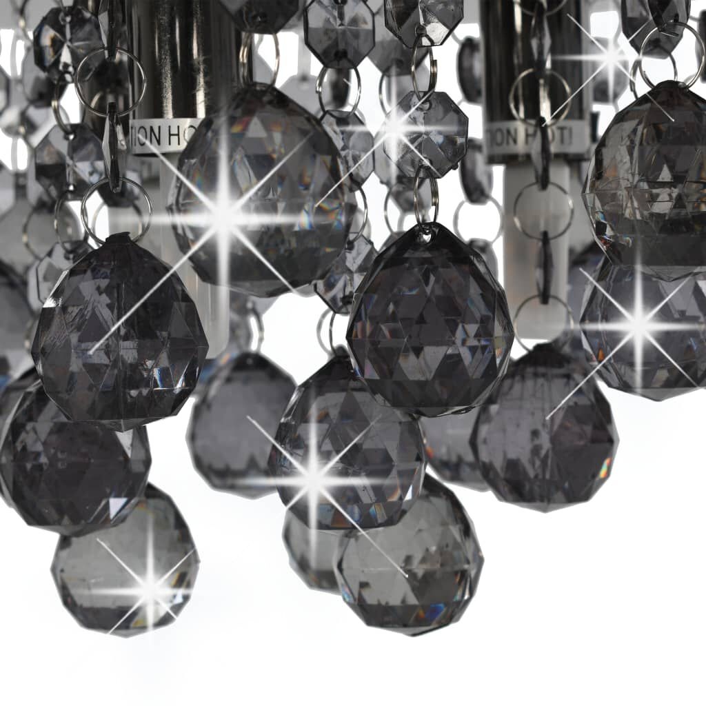 Zwarte Plafondlamp met Smoky Kralen - 33% Korting