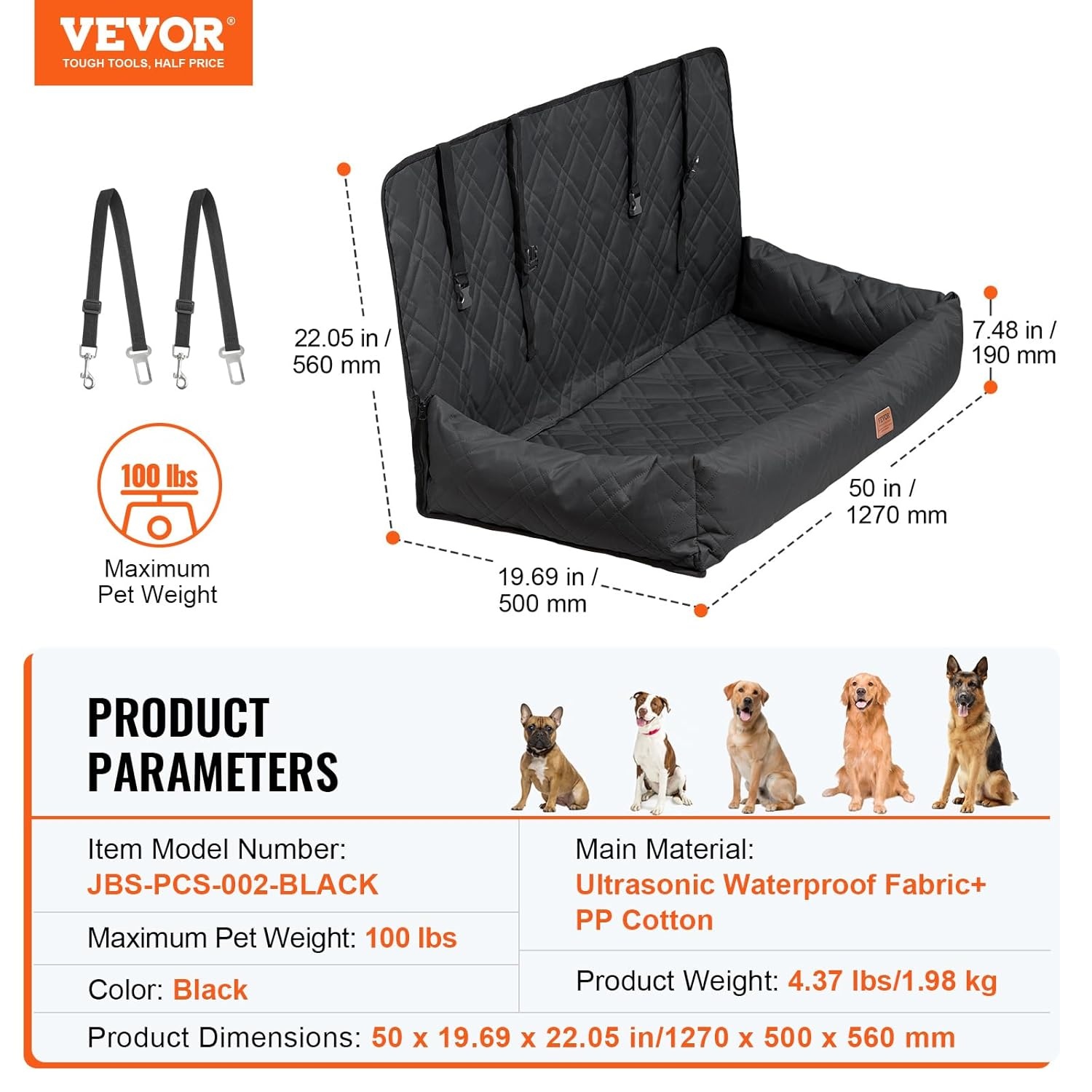 Hondenautostoel & Verhoger tot 45kg | Waterdicht - 34% Korting