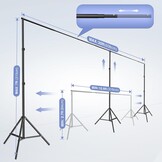 Verstelbare Fotostudio Achtergrondstandaard 6m breed - 34% Korting