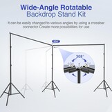 Verstelbare Fotostudio Achtergrondstandaard 6m breed - 34% Korting