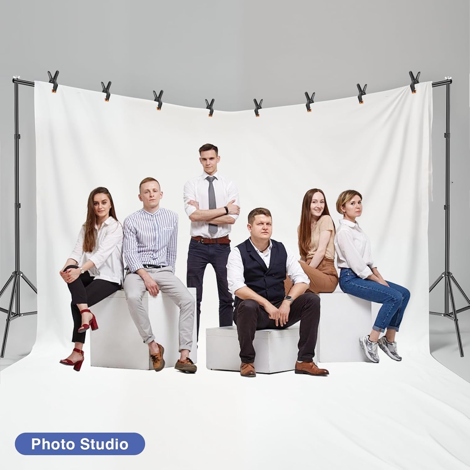Verstelbare Fotostudio Achtergrondstandaard 6m breed - 34% Korting