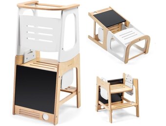 3-in-1 Leertoren/Tafel/Stoel met Schoolbord - 59% Korting