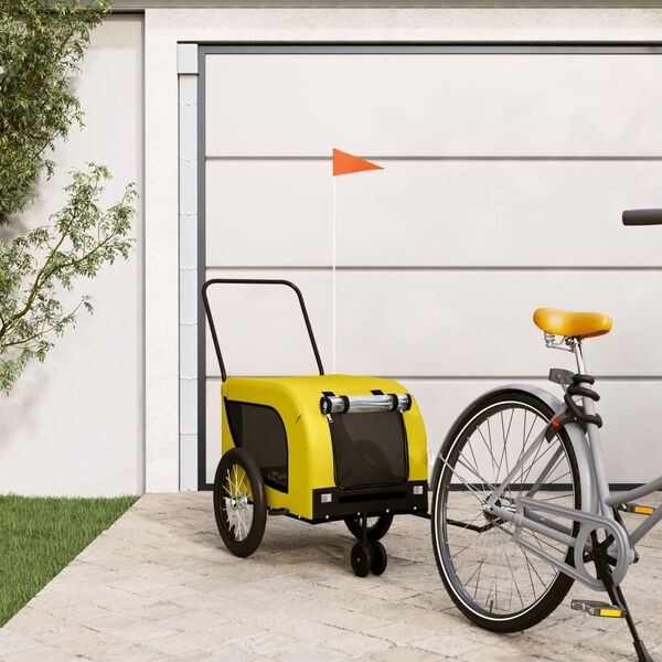 Hondenfietstrailer Geel/Zwart - 34% Korting