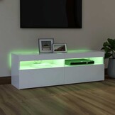 TV-meubel met LED-verlichting 120x35x40 cm Wit - 54% Korting