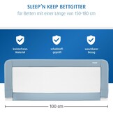 Blauw Bedhek Kinderbed - 100cm Lang, 50cm Hoog - Valbescherming