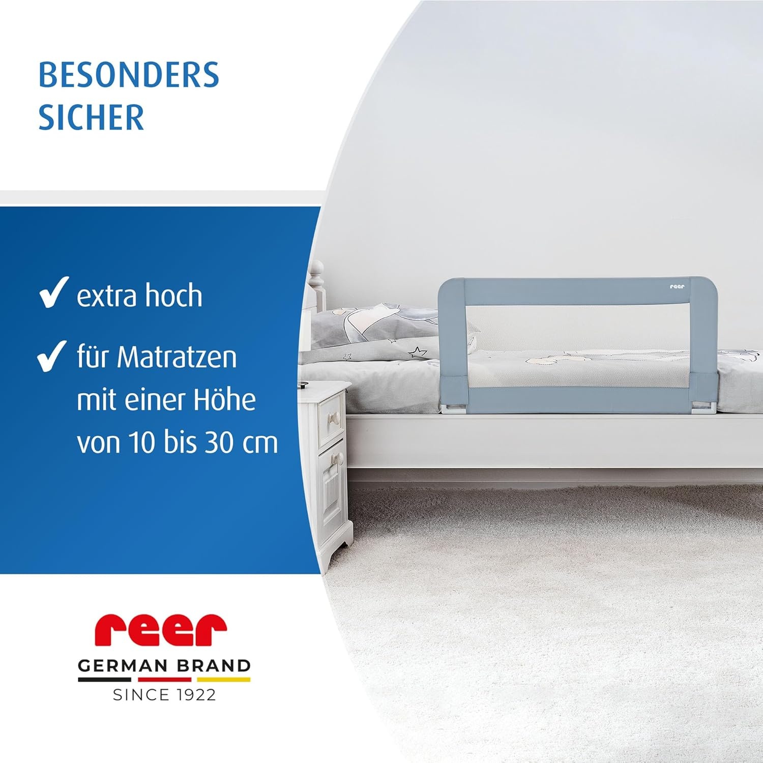 Blauw Bedhek Kinderbed - 100cm Lang, 50cm Hoog - Valbescherming
