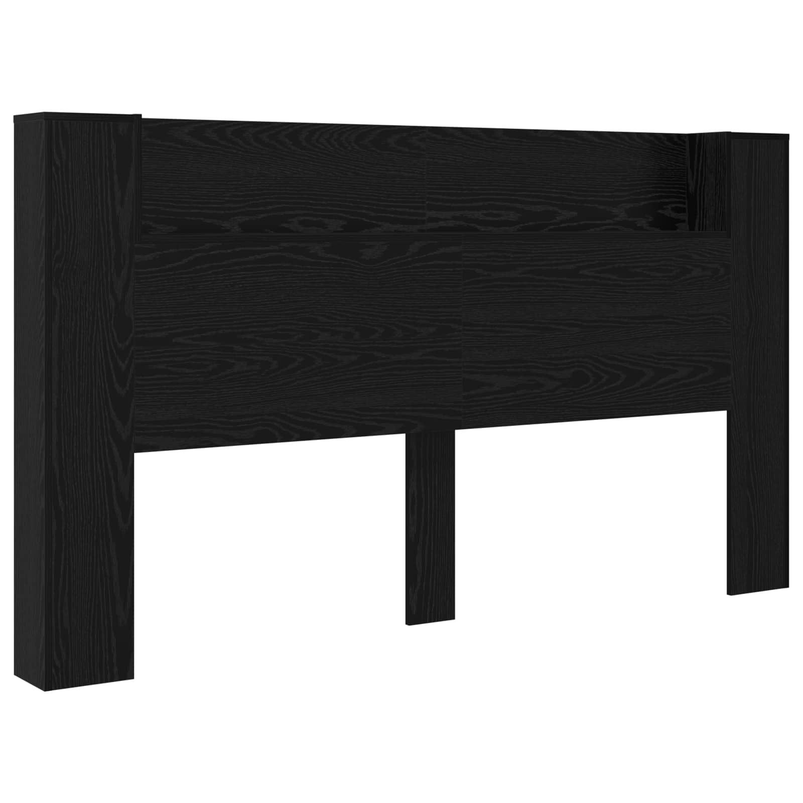 Hoofdbord Kast met LED - Zwart Eiken - 34% Korting