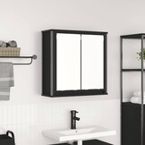 Badkamerwandkast met Spiegel 60x21x60cm Zwart Eiken - 34% Korting!