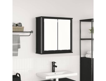 Badkamerwandkast met Spiegel 60x21x60cm Zwart Eiken - 34% Korting!