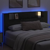 Hoofdbord Kast met LED - Zwart Eiken - 34% Korting
