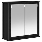 Badkamerwandkast met Spiegel 60x21x60cm Zwart Eiken - 34% Korting!