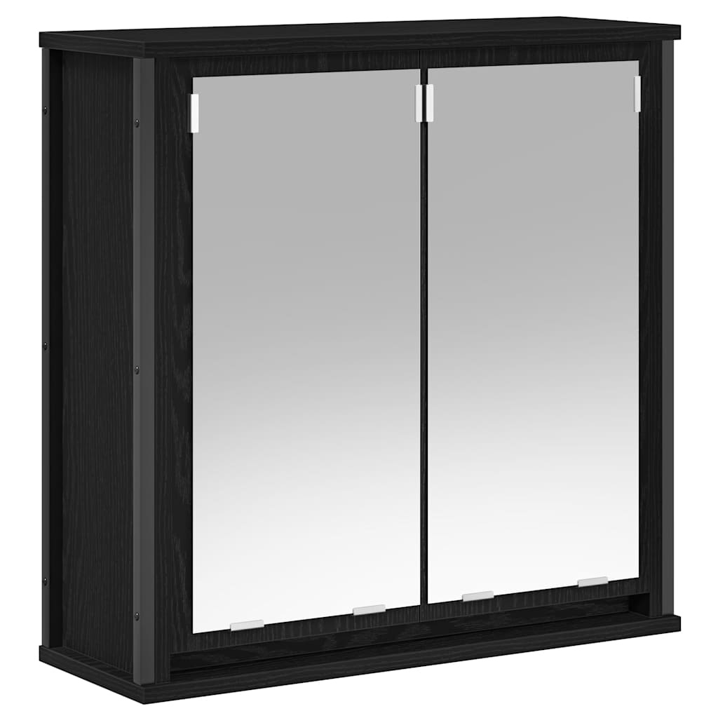 Badkamerwandkast met Spiegel 60x21x60cm Zwart Eiken - 34% Korting!