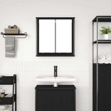 Badkamerwandkast met Spiegel 60x21x60cm Zwart Eiken - 34% Korting!